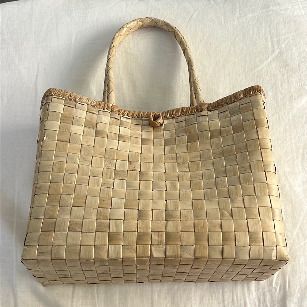 Natural Woven Tote Bag